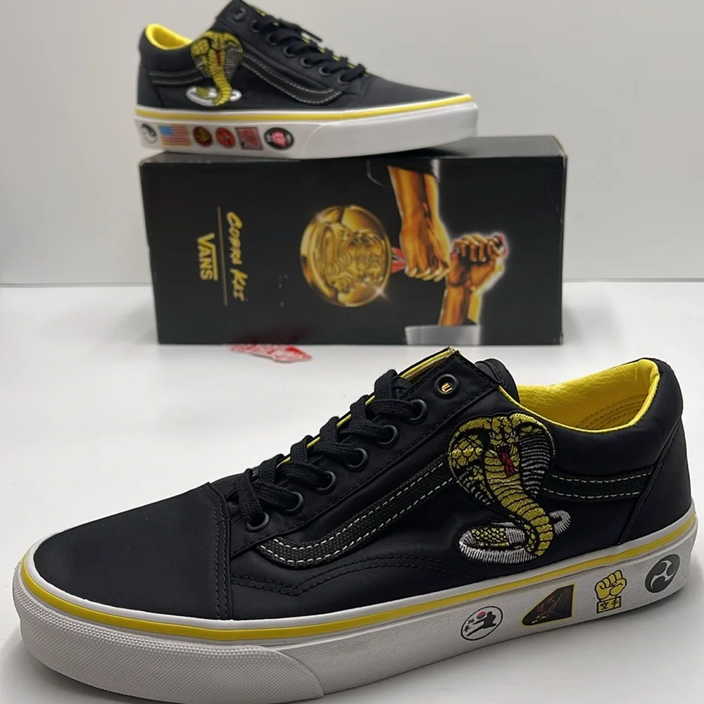 Vans Men’s Old Skool
Cobra Kai Black/Yellow/White 
VN0A3WKT05N
Sneakers - Picture 15 of 16